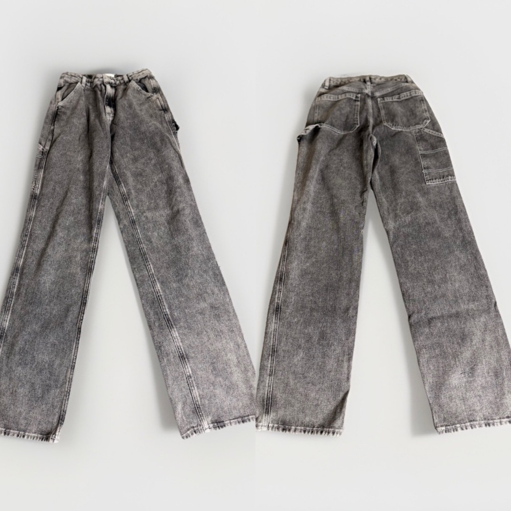 Pacsun 90's Bf Carpenter Jeans Womens 27 black/ gray Denim High Rise
